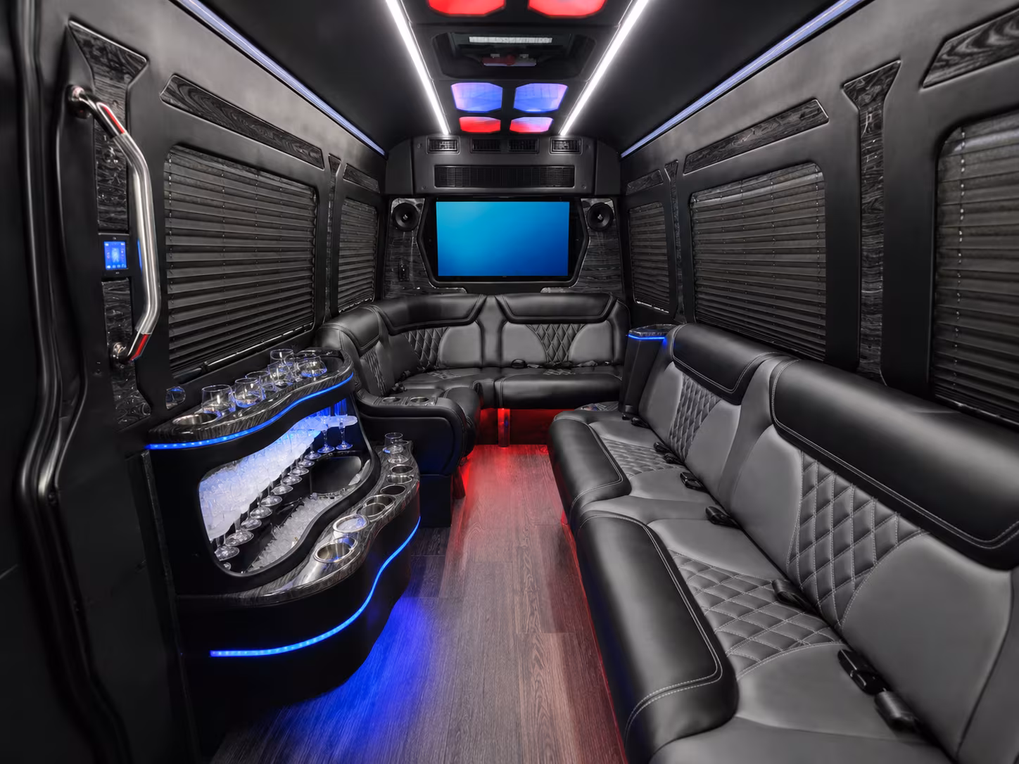 santa ana 50 passenger party bus inside