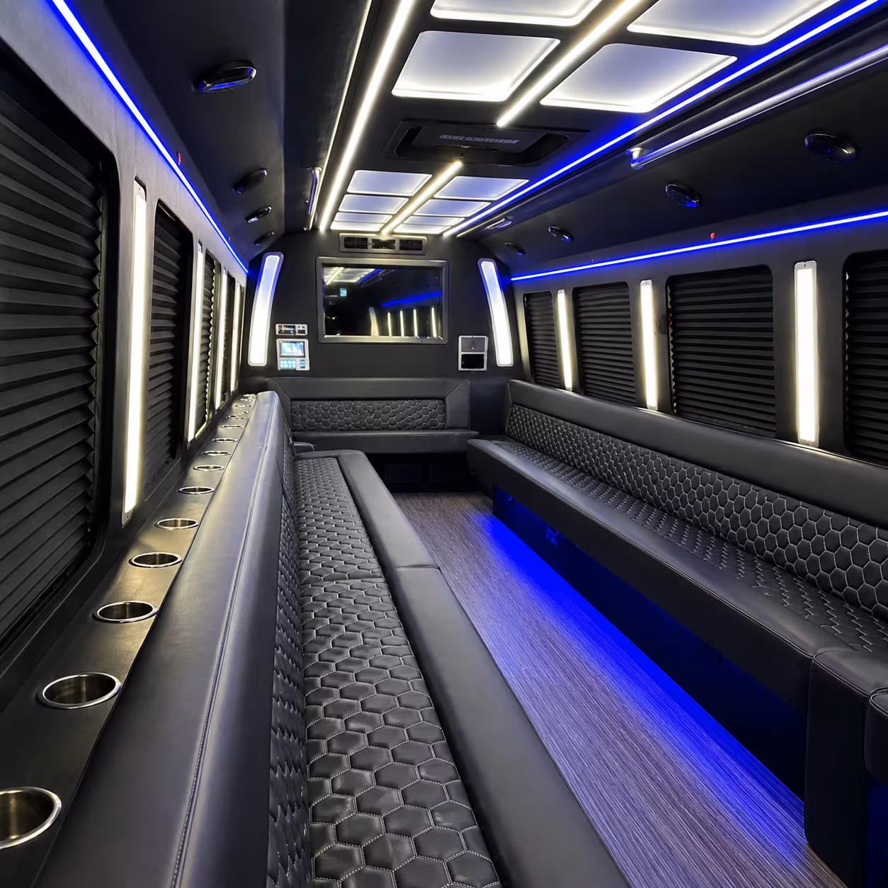 santa ana party bus rental interior